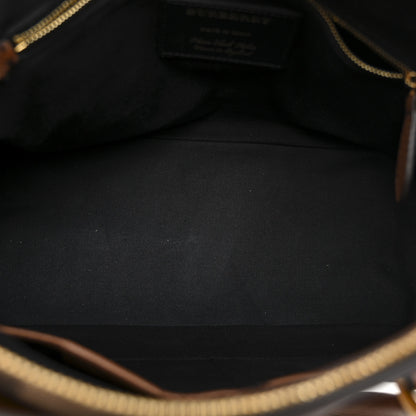 Burberry Derby Calfskin House Check Medium Milverton Satchel Tan 5 of 10