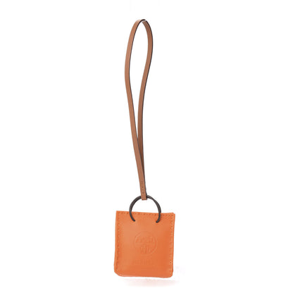 Hermes Milo Lambskin Swift Shopping Bag Charm Feu Gold 1 of 3