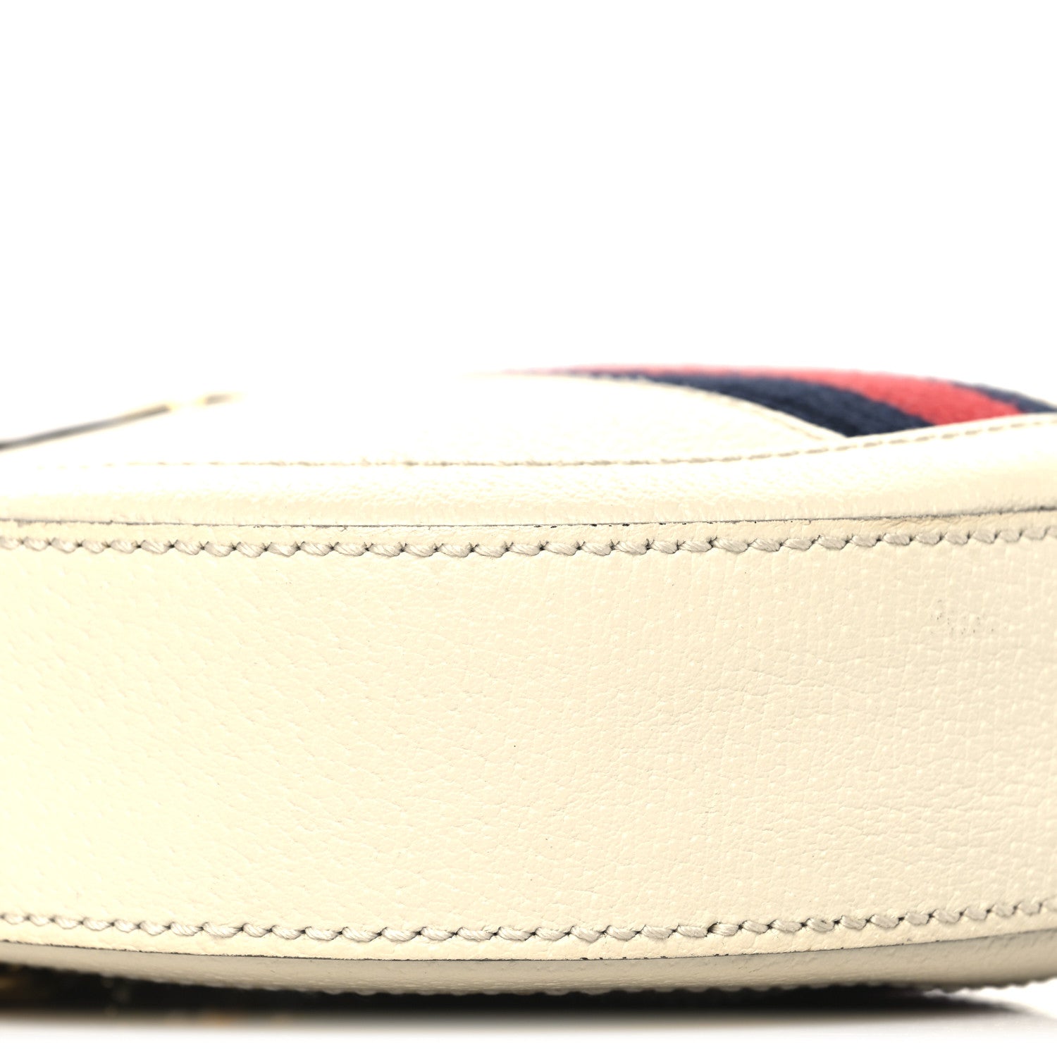 Gucci Textured Calfskin Web Mini Ophidia Round Shoulder Bag Mystic White 9 of 10
