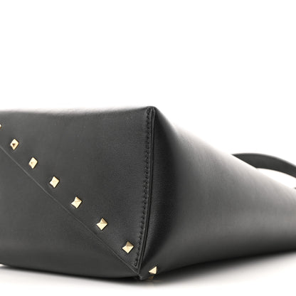 Valentino Garavani Calfskin Rockstud Wispy Bucket Bag Black 10 of 10