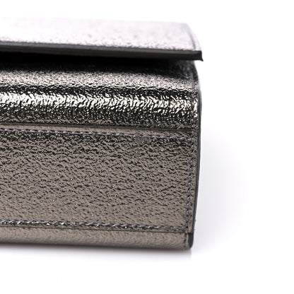 Saint Laurent Metallic Grain De Poudre Medium Classic Monogram Kate Satchel Grey 9 of 10