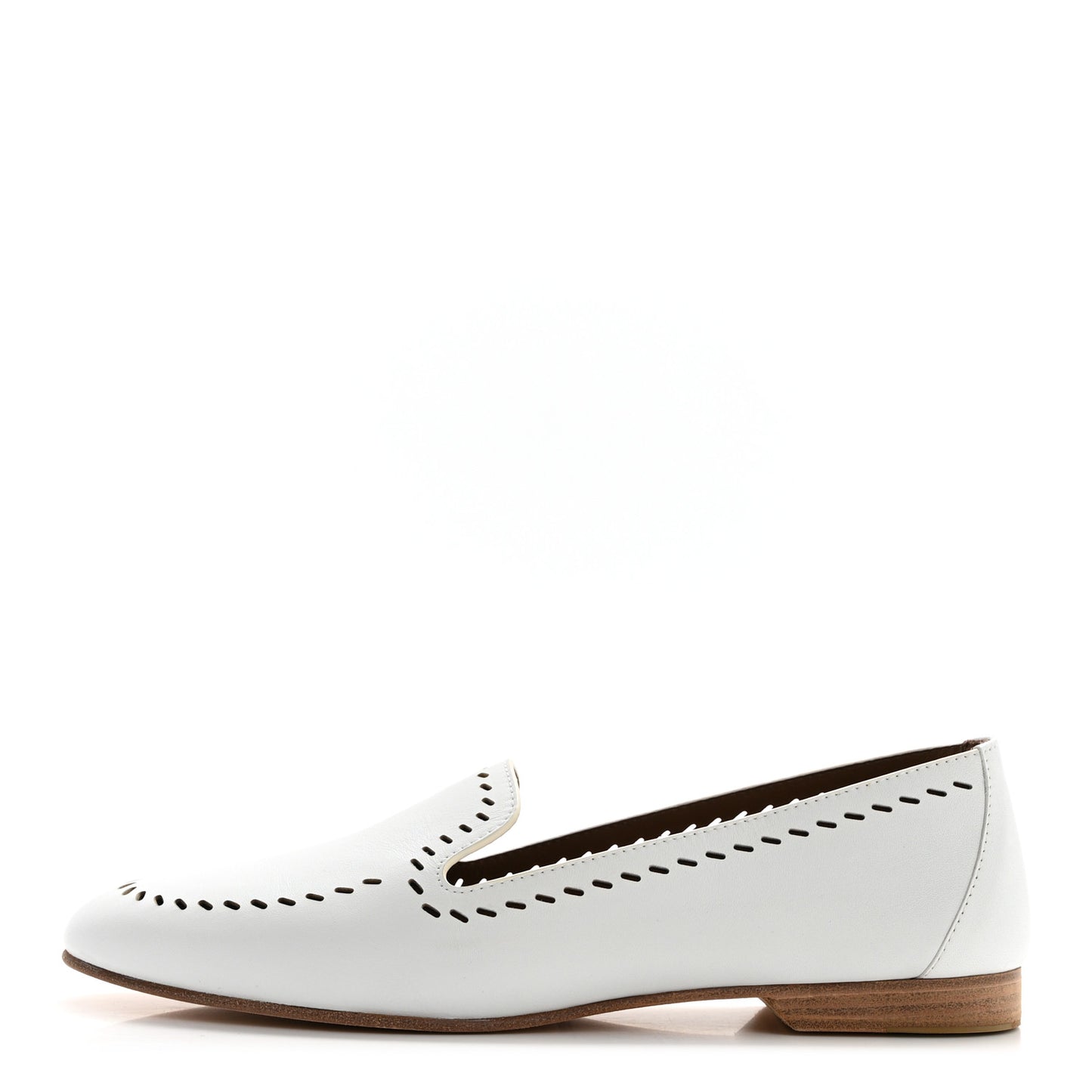 Calfskin Ovale Moccasin Loafers 37 White