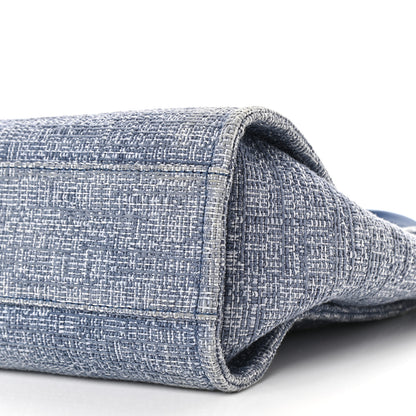 Chanel Woven Straw Raffia Small Deauville Tote Blue 9 of 9