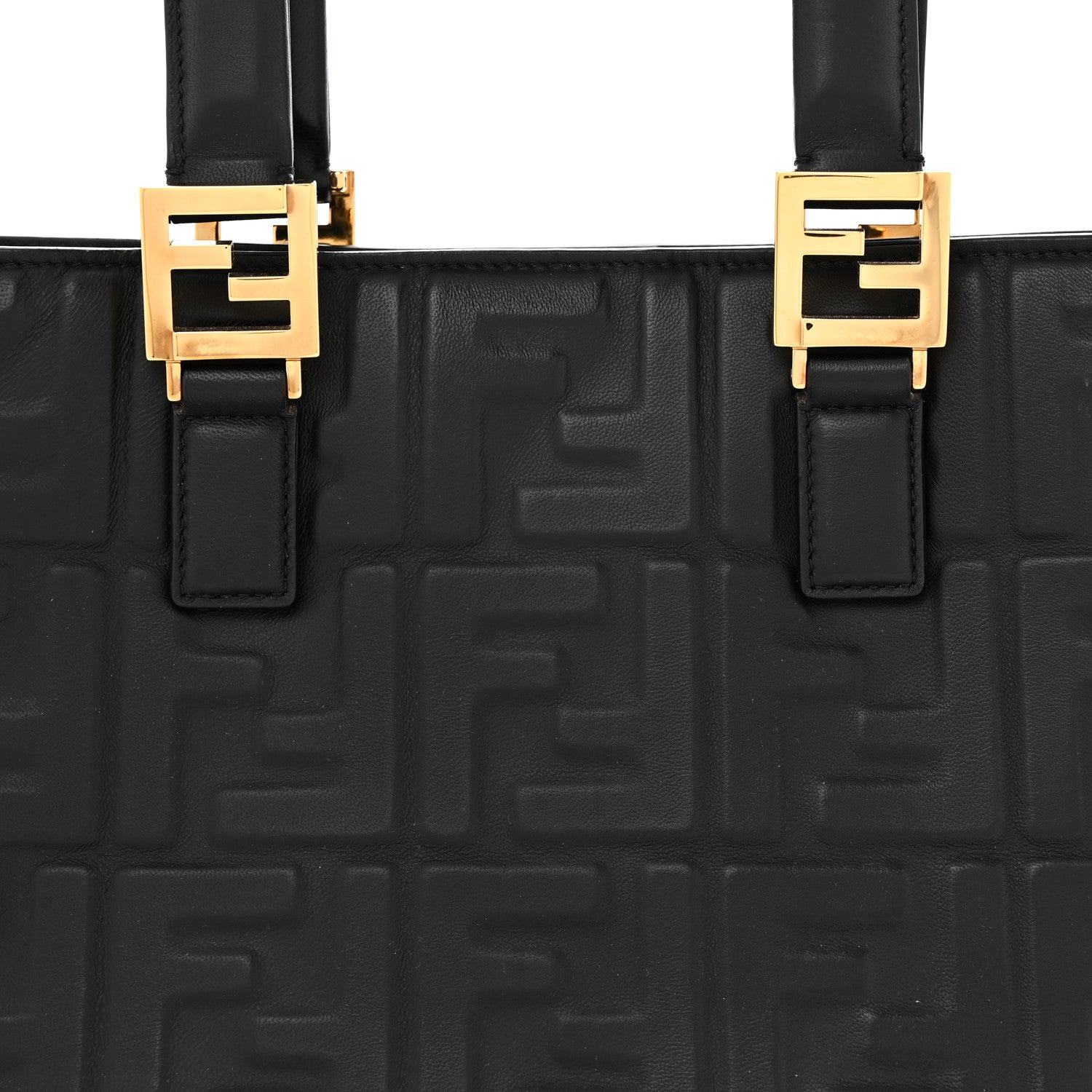 Fendi Nappa FF 1974 Embossed Small FF Tote Black 8 of 11
