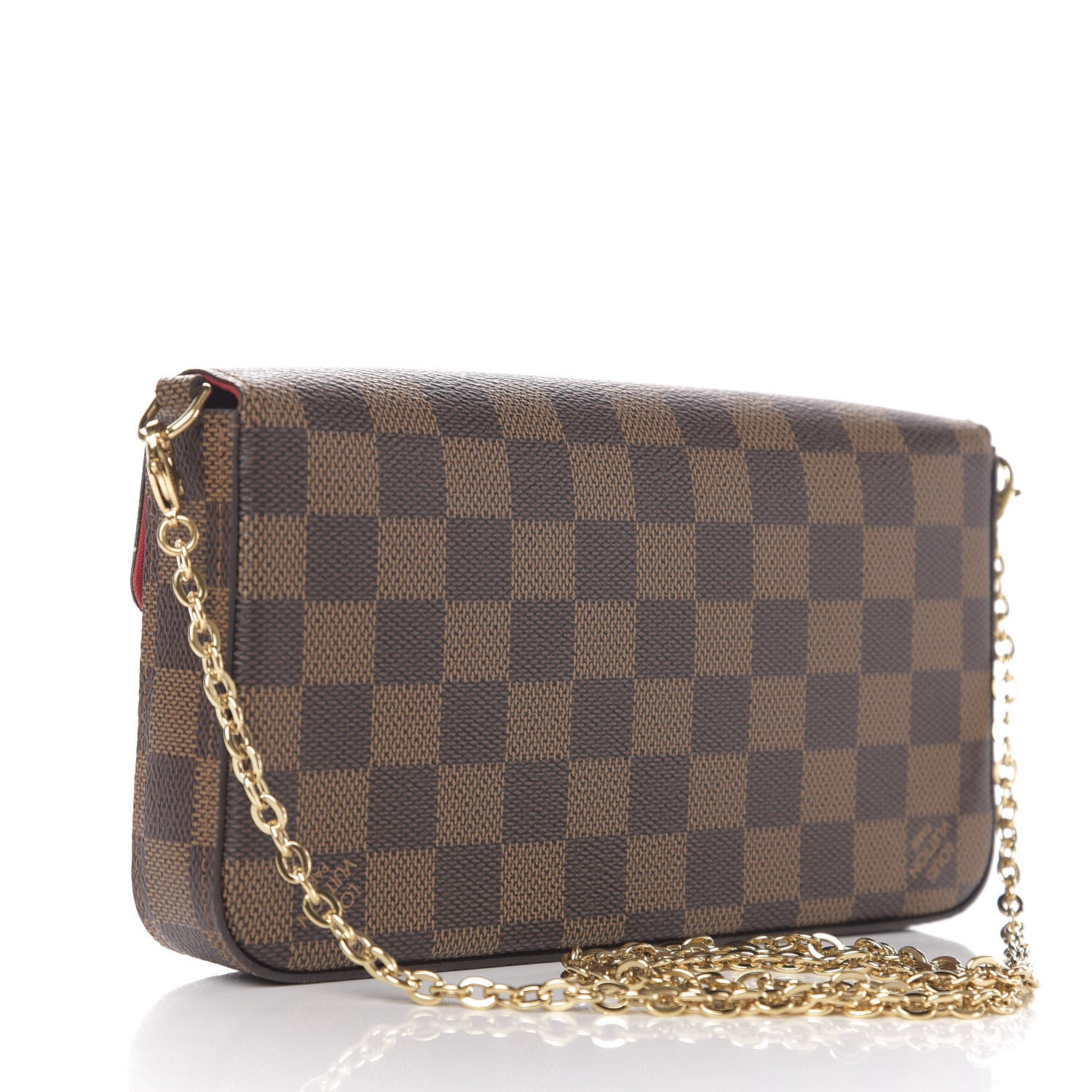Louis Vuitton Damier Ebene Pochette Felicie Chain Wallet 4 of 18