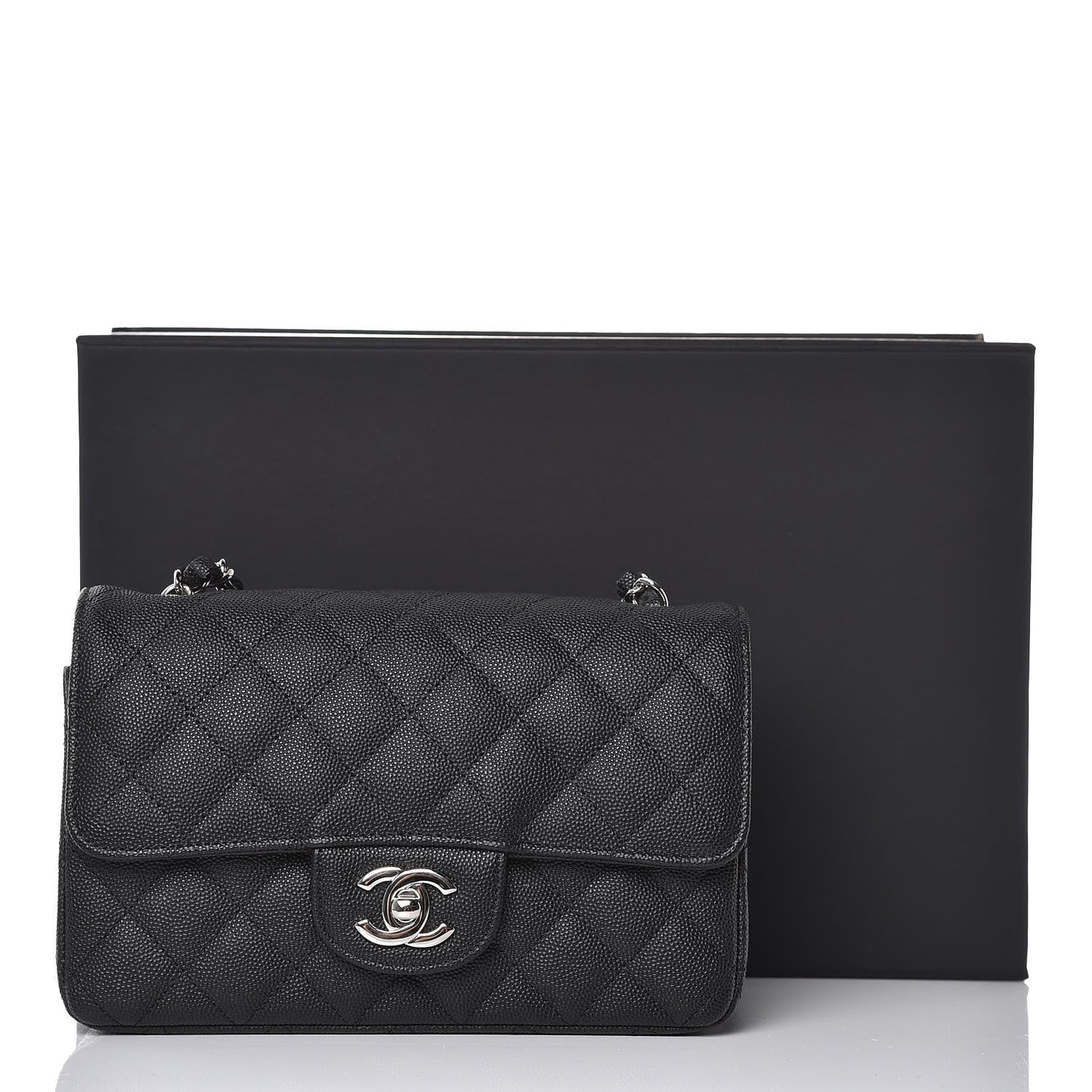 Caviar Quilted Mini Rectangular Flap Black