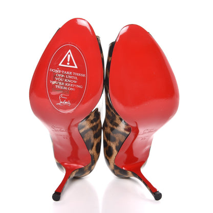 Christian Louboutin Patent Leopard Yootish 85 Pumps 39 Brown 7 of 8