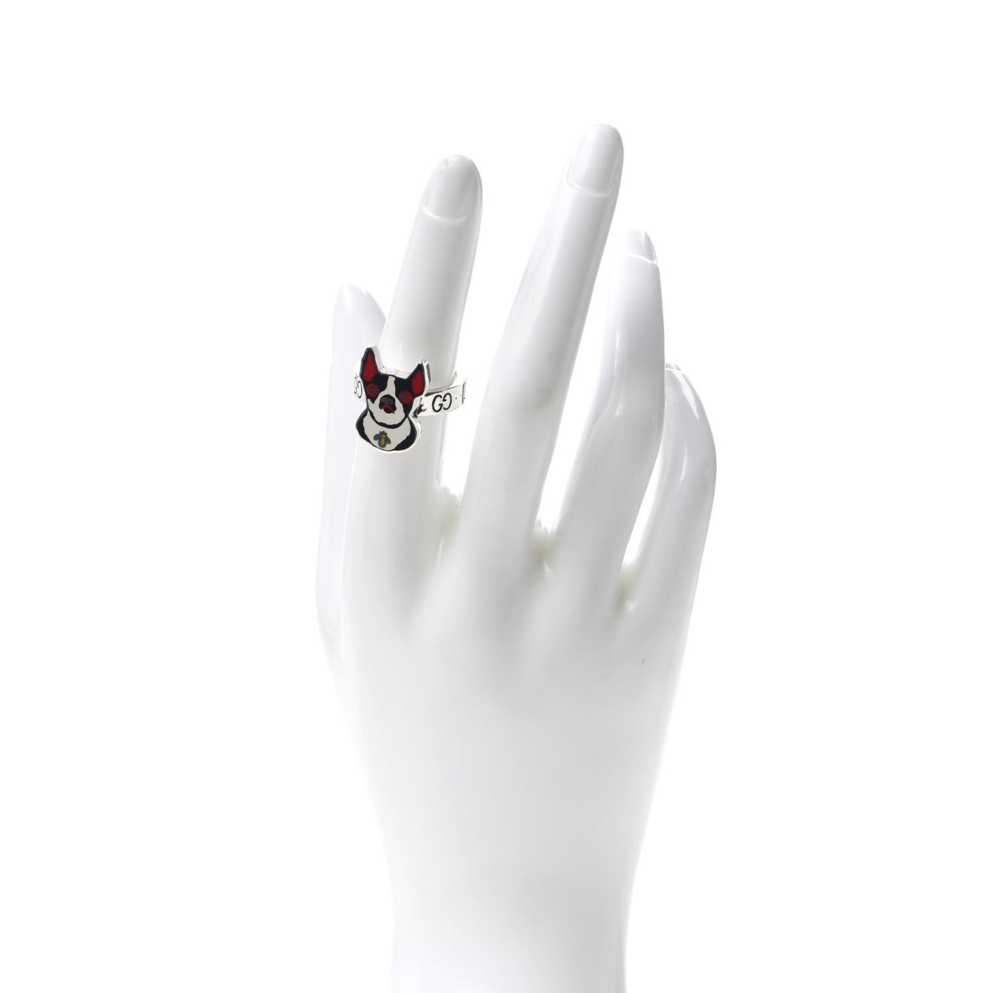Sterling Silver Enamel Orso Ring 54 6.75