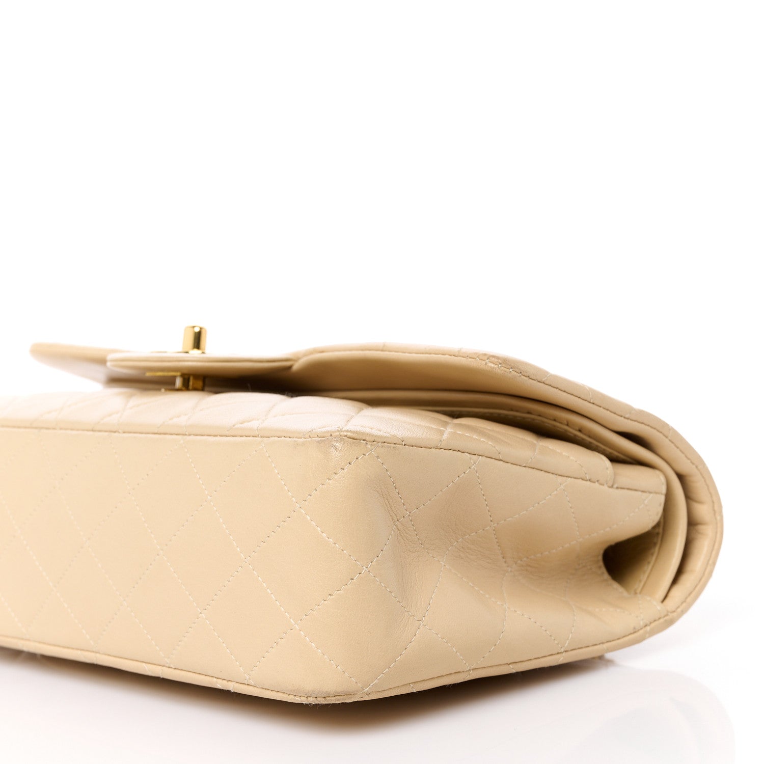 Chanel Lambskin Quilted Medium Double Flap Beige 12 of 17