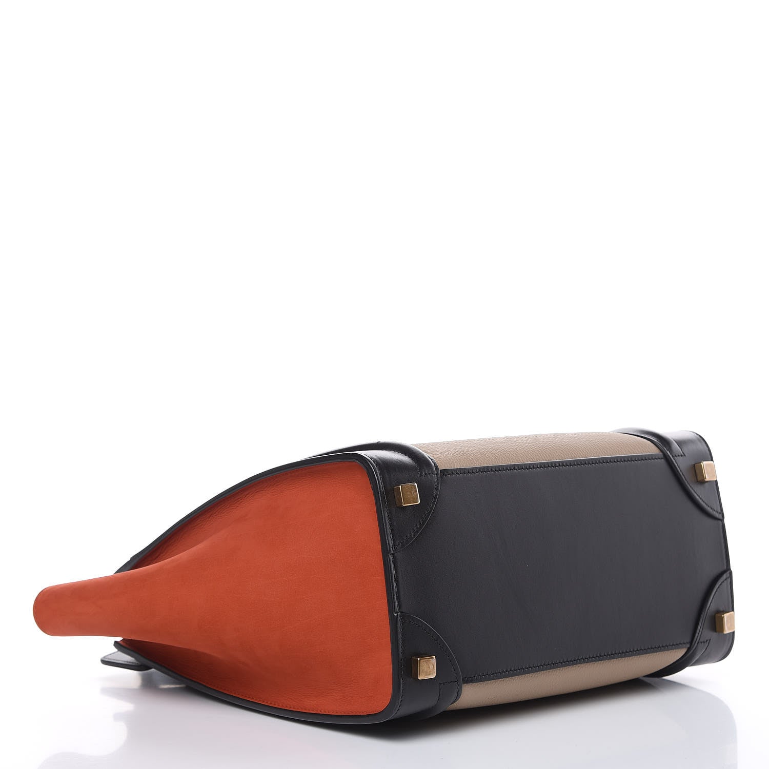 Celine Smooth Calfskin Nubuck Micro Tri-Color Luggage Light Taupe Fox Red 4 of 13