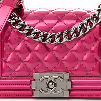 Chanel Metallic Patent Calfskin Quilted Small Boy Flap Pink 8 of 10