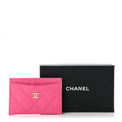 Chanel Caviar Quilted Card Holder Dark Pink 9 of 11