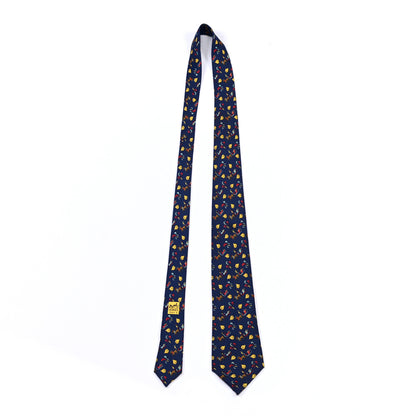 Hermes Silk Printed Mens Neck Tie Bleu 1 of 4
