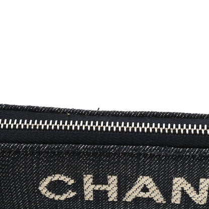 Chanel Denim Deauville Cosmetic Pouch Blue 8 of 9