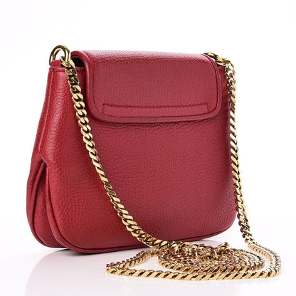 Gucci Pebbled Calfskin Small 1973 Chain Shoulder Bag Red 3 of 8