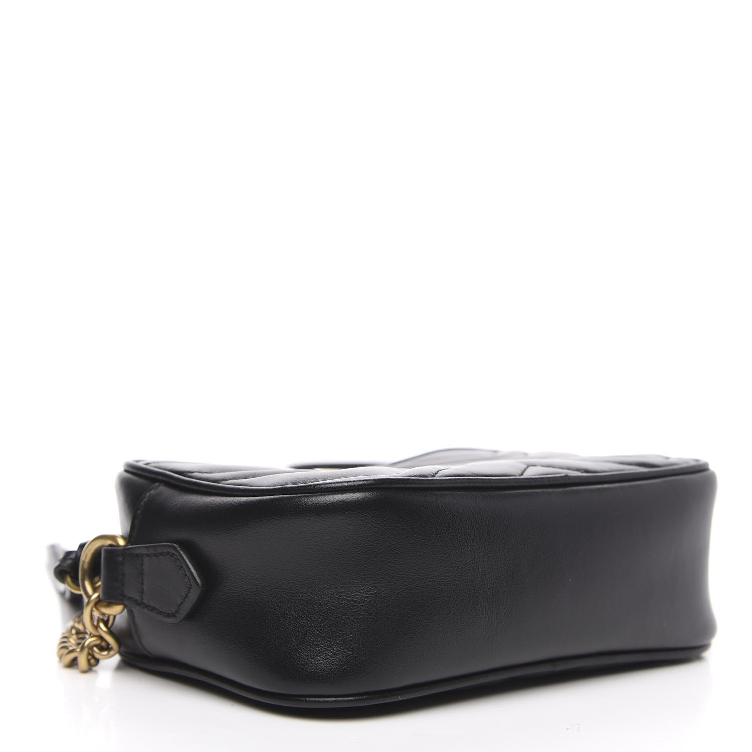 Gucci Calfskin Matelasse Mini GG Marmont Chain Shoulder Bag Black 3 of 9