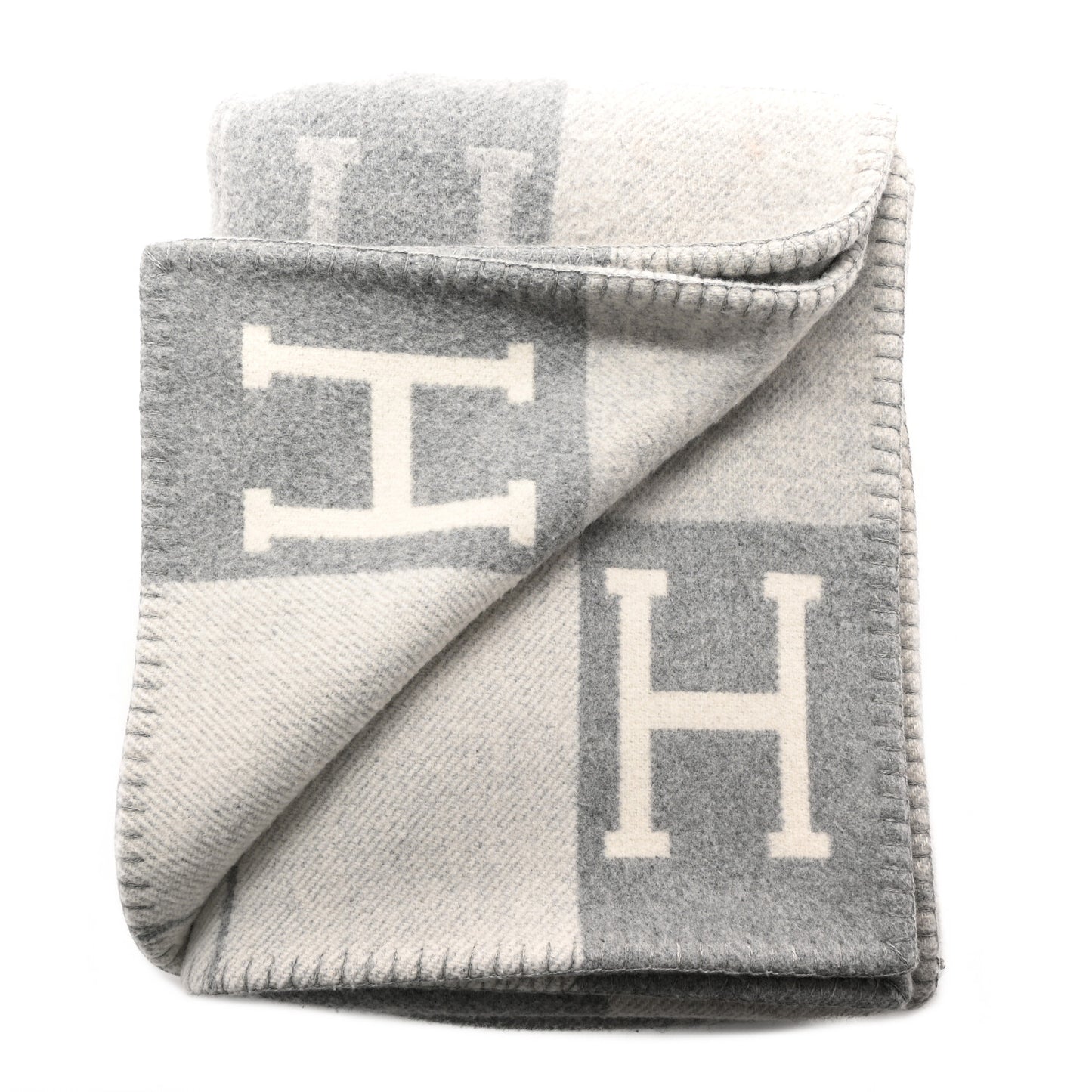Wool Cashmere Avalon III Blanket Ecru Gris Clair