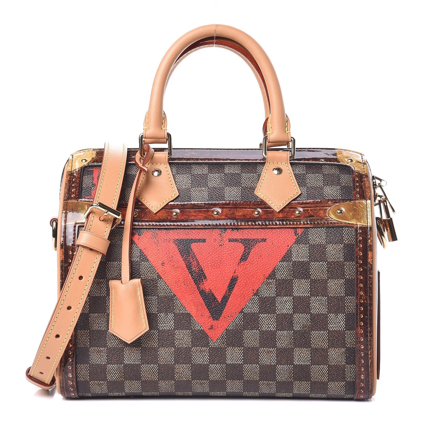 Transformed Damier Ebene Time Trunk Speedy Bandouliere 25 Black