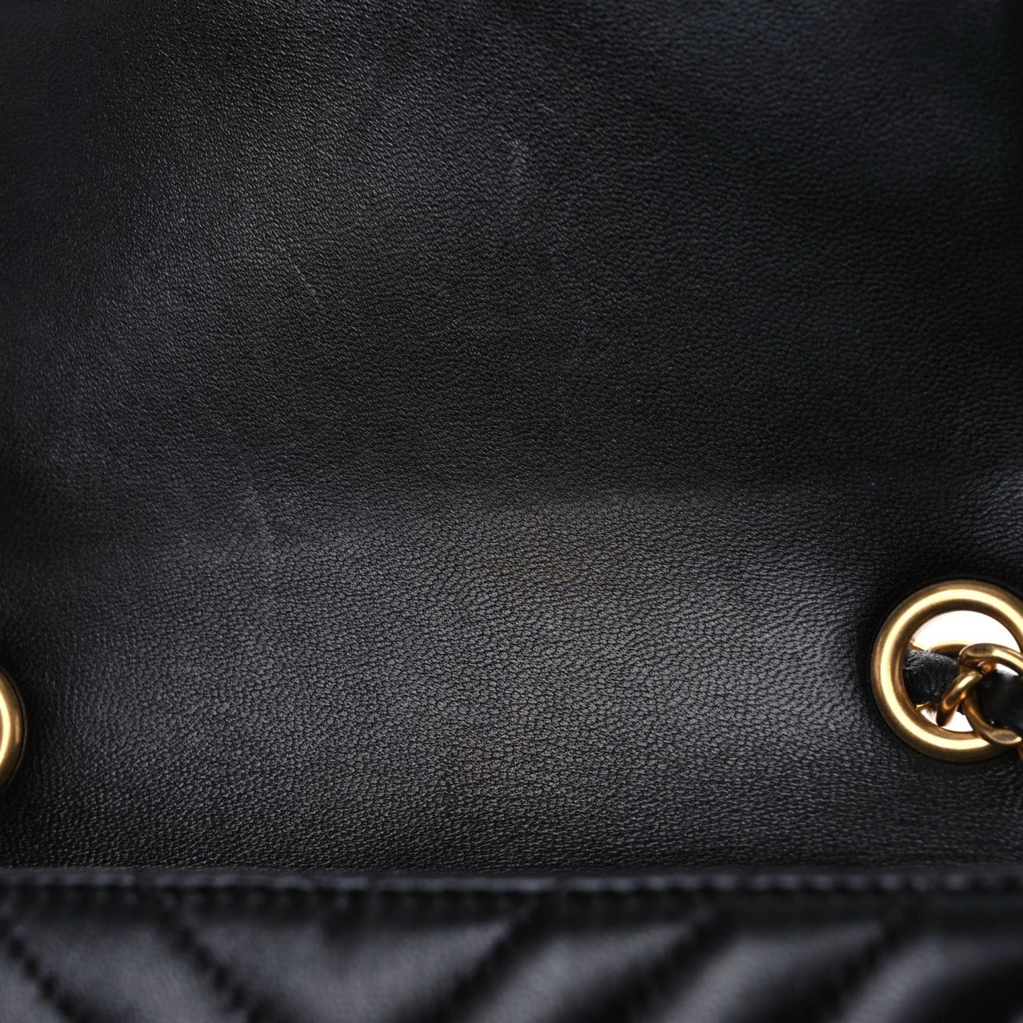 Lambskin Chevron Quilted Mini Square Flap Black