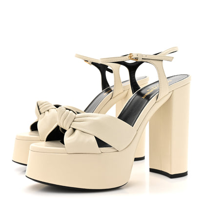 Saint Laurent Vendome Bianca 85 Platform Sandals 38 Pearl 4 of 9