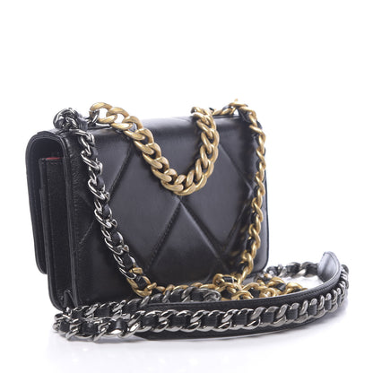 Chanel Lambskin Quilted 19 Wallet On Chain WOC Black 3 of 13