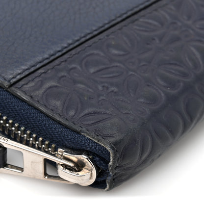 Loewe Calfskin Embossed Repeat Puzzle Zip Around Wallet Blue 8 of 10
