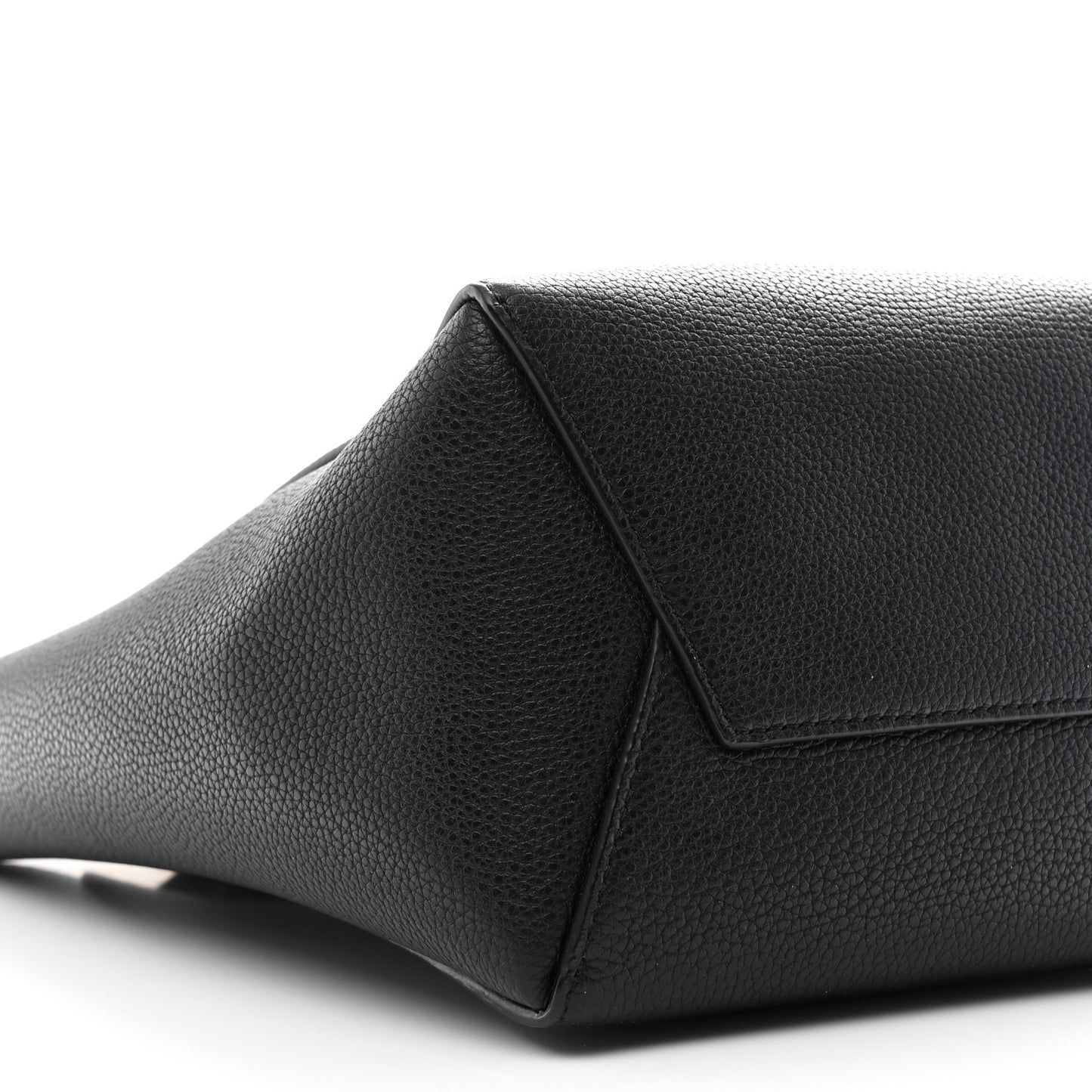 Soft Grained Calfskin Small Sangle Bucket Bag Black