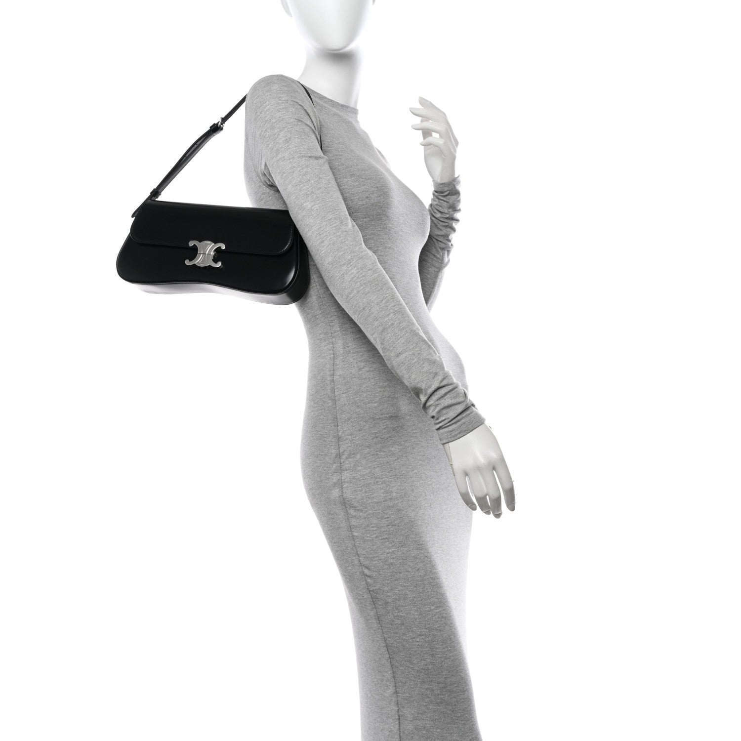 Celine Shiny Calfskin Medium Lola Bag Black 2 of 9