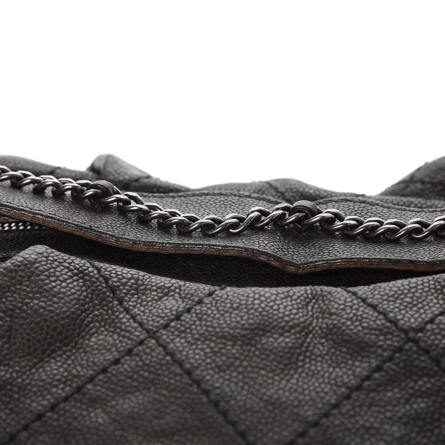 Caviar Stitched Large Outdoor Hobo Black