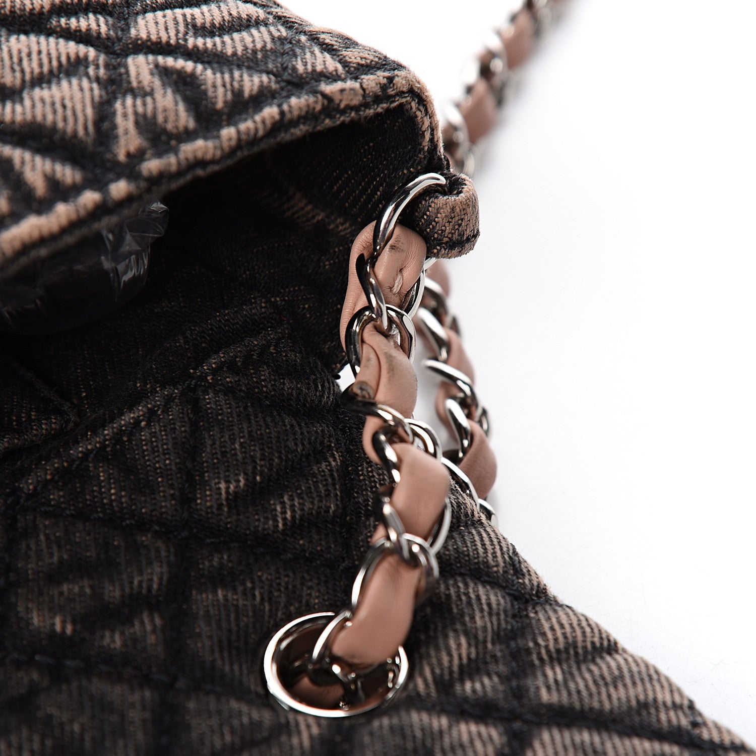 Chanel Denim Quilted Small Flap Light Pink Black 9 of 13
