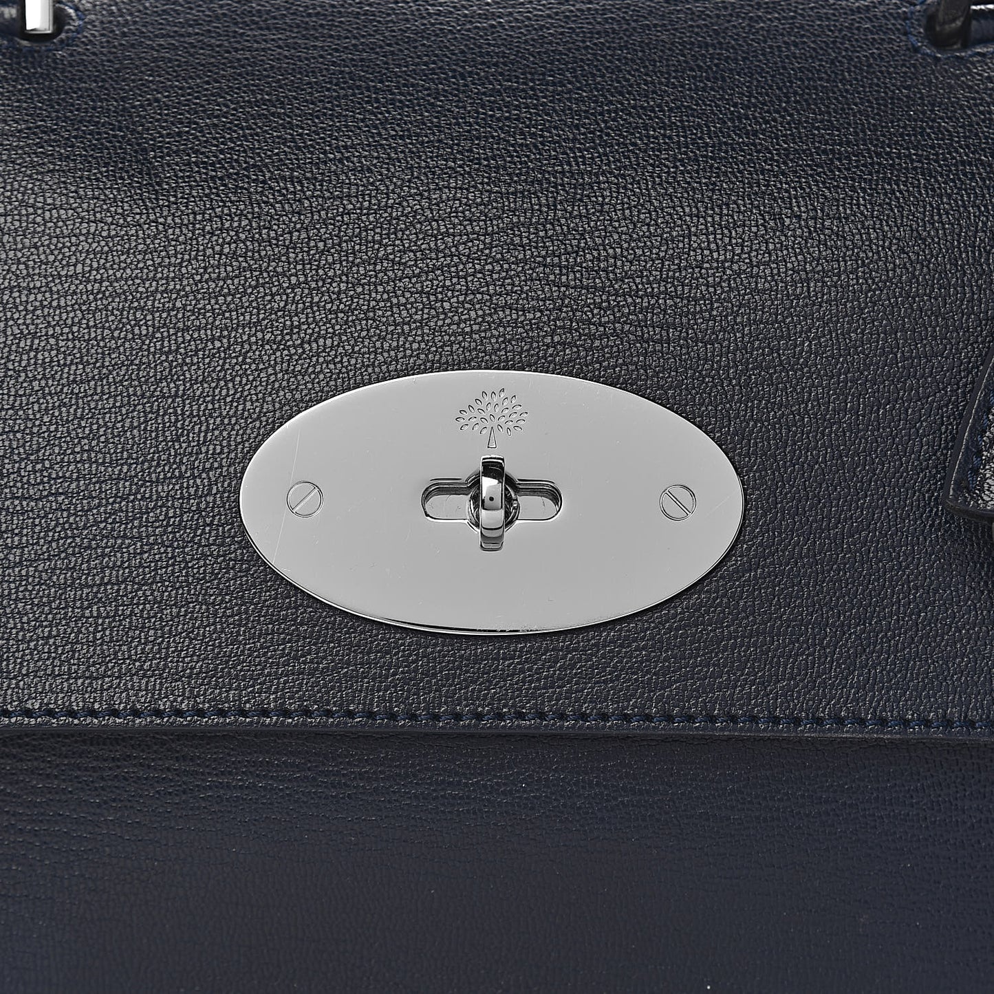 Glossy Goatskin Medium Del Rey Satchel Midnight Blue
