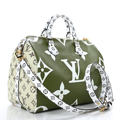Louis Vuitton Monogram Giant Speedy Bandouliere 30 Kaki Beige 4 of 11