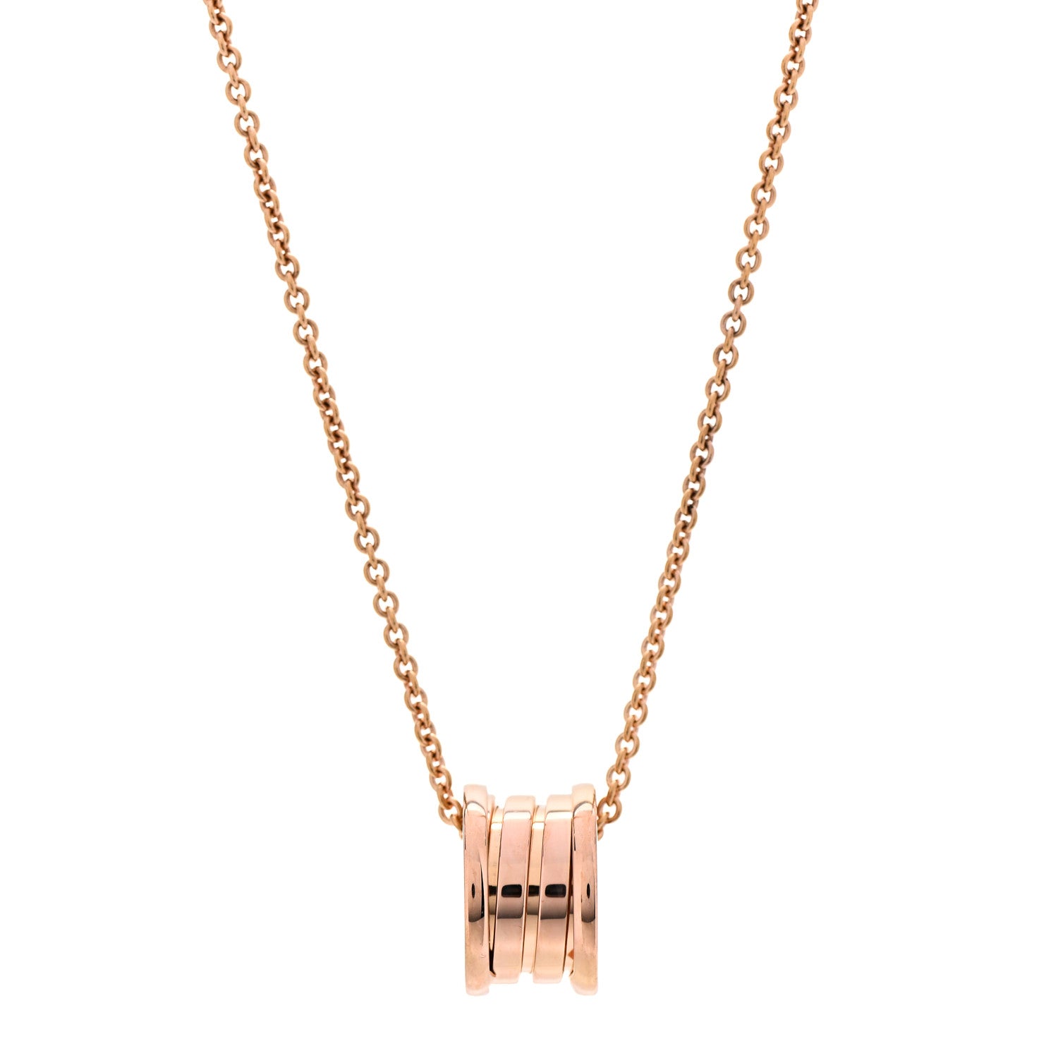 Bulgari 18K Rose Gold B.Zero1 Pendant Necklace 1 of 7