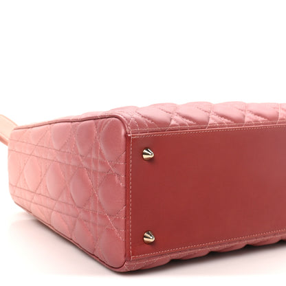 Christian Dior Lambskin Cannage Gradient Medium Lady Dior Pink 9 of 10