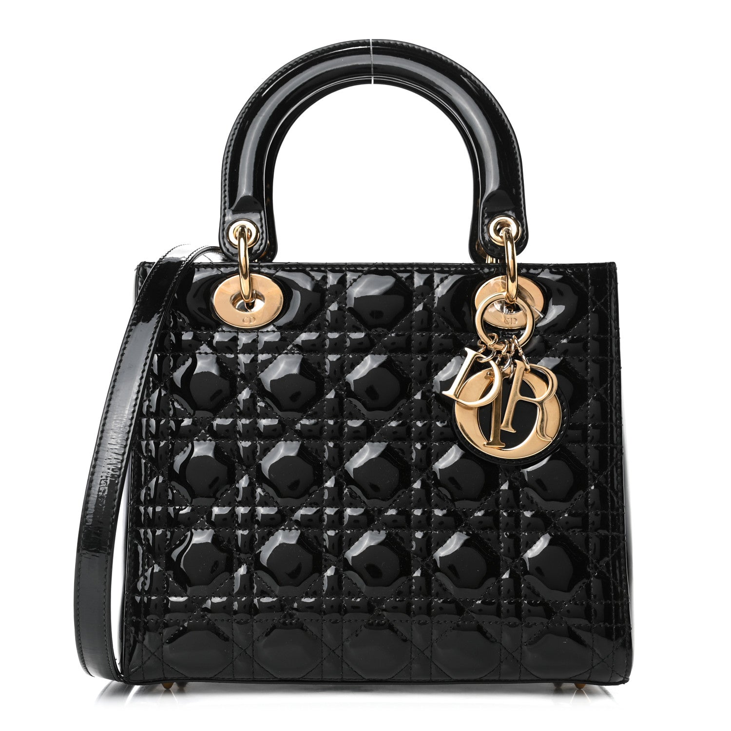 Christian Dior Patent Cannage Medium Lady Dior Black 1 of 4