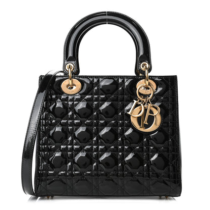 Christian Dior Patent Cannage Medium Lady Dior Black 1 of 4