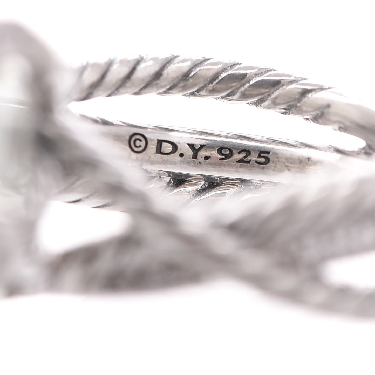 Sterling Silver Diamond Prasiolite 15mm Cable Wrap Ring 59.1 5.5