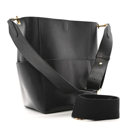 Celine Soft Grained Calfskin Sangle Bucket Bag Black 3 of 12