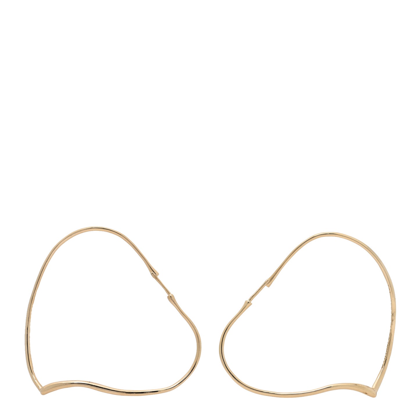 18K Yellow Gold Large Elsa Peretti Open Heart Hoop Earrings