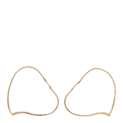 Tiffany 18K Yellow Gold Large Elsa Peretti Open Heart Hoop Earrings 3 of 5