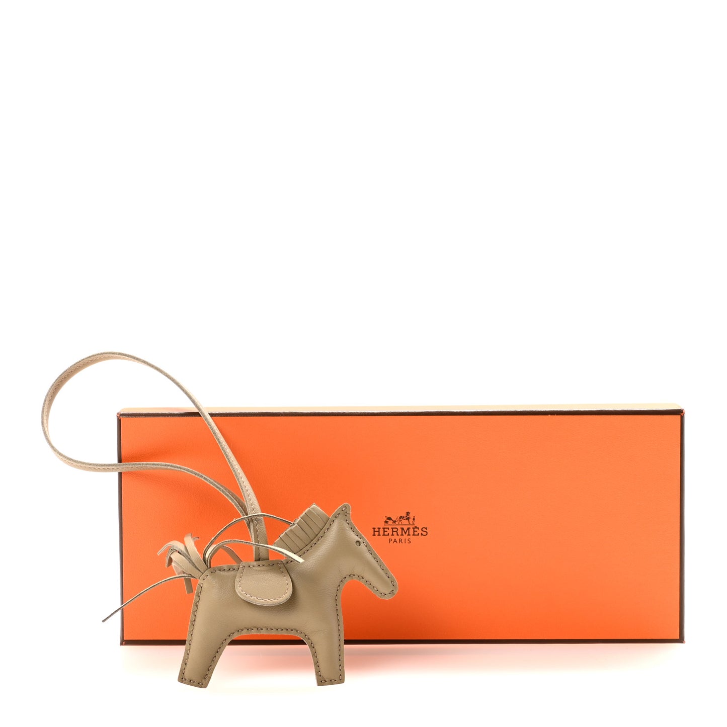 Milo Lambskin Grigri Rodeo Horse Bag Charm PM Beige Marfa