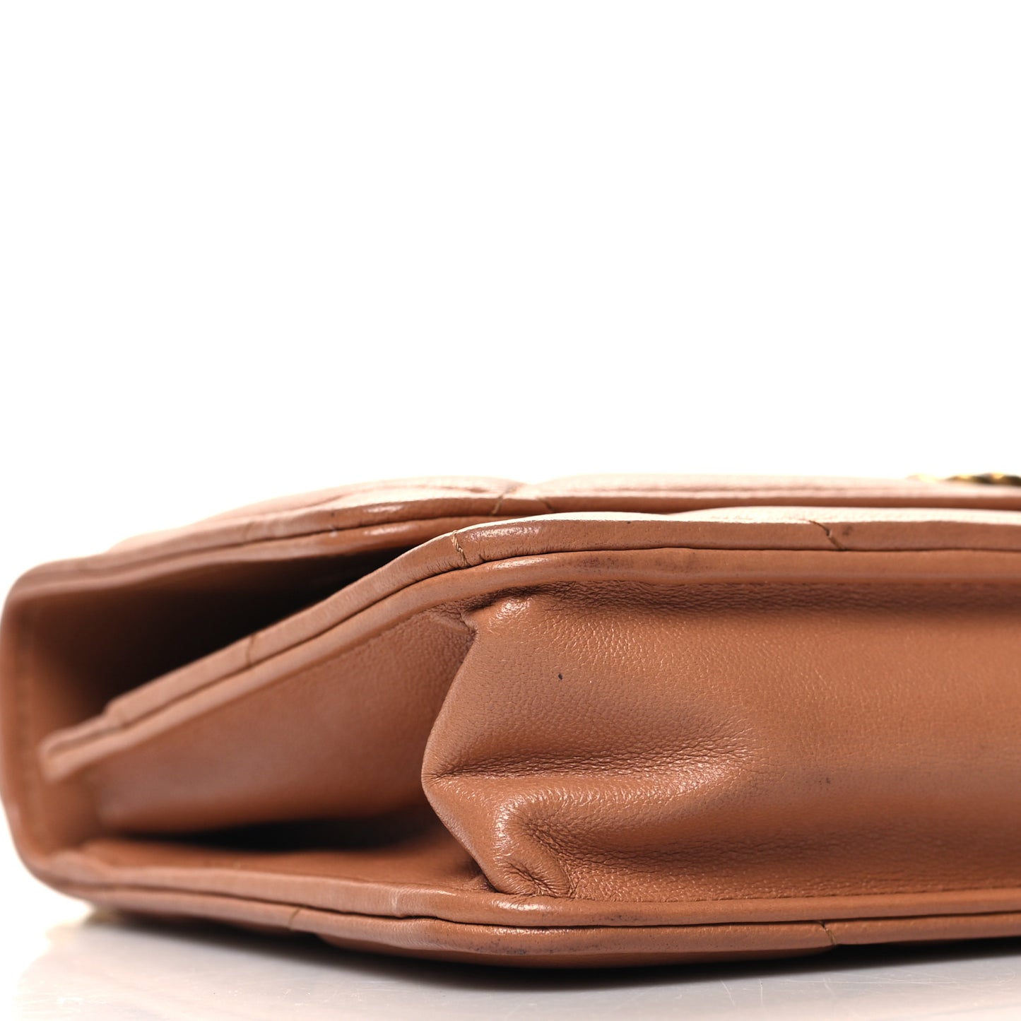 Lambskin Quilted 19 Wallet On Chain WOC Brown