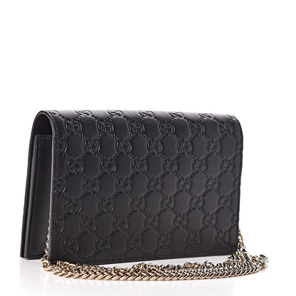 Gucci Guccissima Signature Bowy Chain Wallet Black 3 of 12