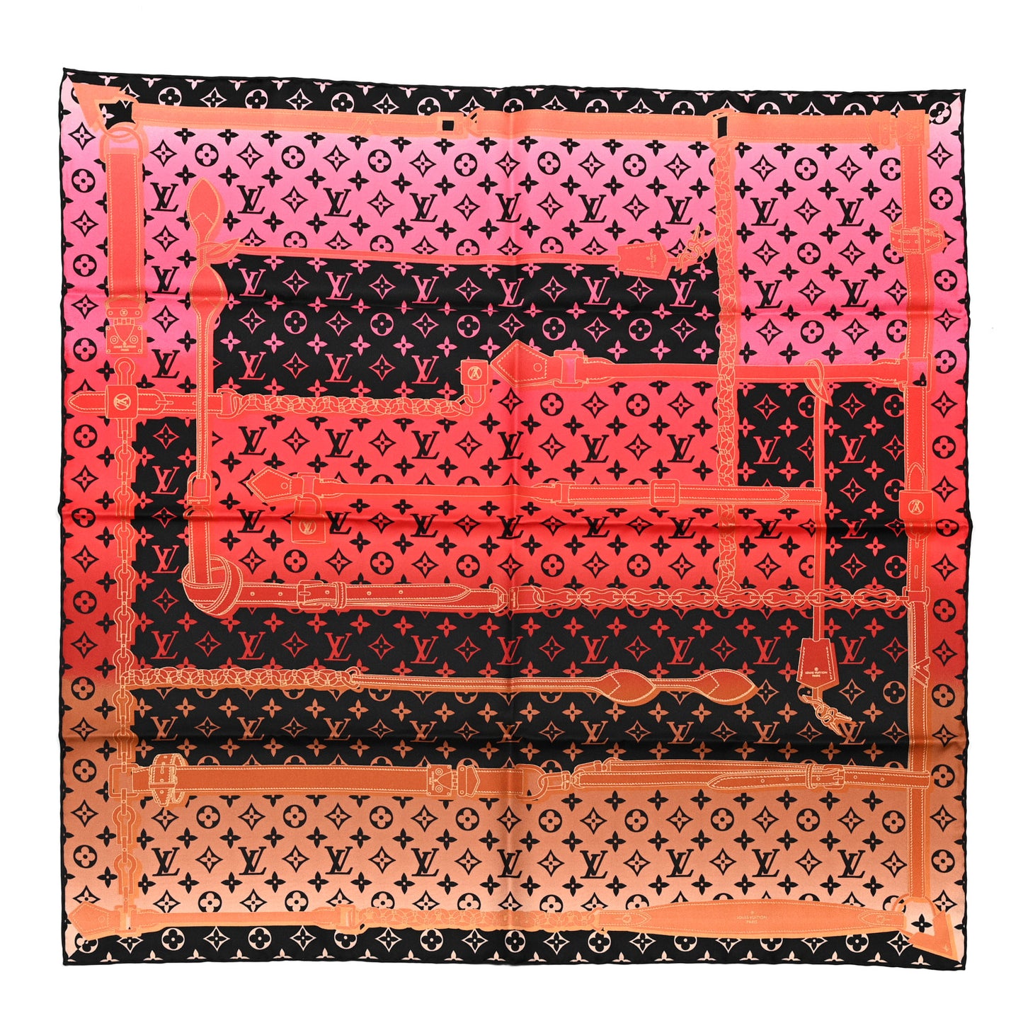 Silk Monogram Rising Confidential Square Scarf 70 Beige Multicolor