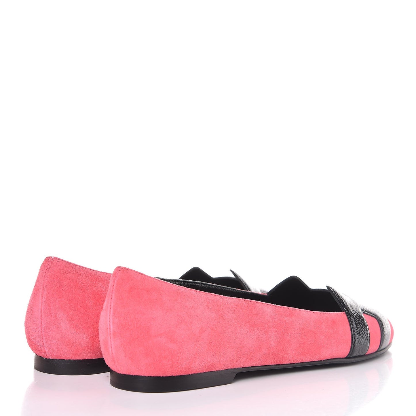 Velvet Goatskin Patent Epsom Nice Ballerina Flats 37.5 Fuchsia Black