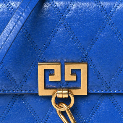 Givenchy Goatskin Quilted GV3 Mini Pocket Convertible Bag Blue 6 of 9