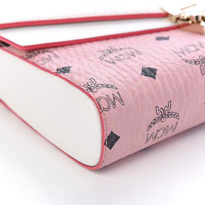 MCM Calfskin Visetos Monogram Millie Color Block Crossbody Bag Pink Tint 12 of 13