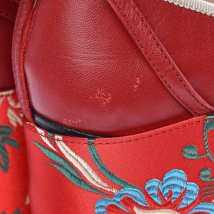 Gucci Malaga Kid Silk Hannelore Detachable Platform Slide 37.5 Hibiscus Red 6 of 11
