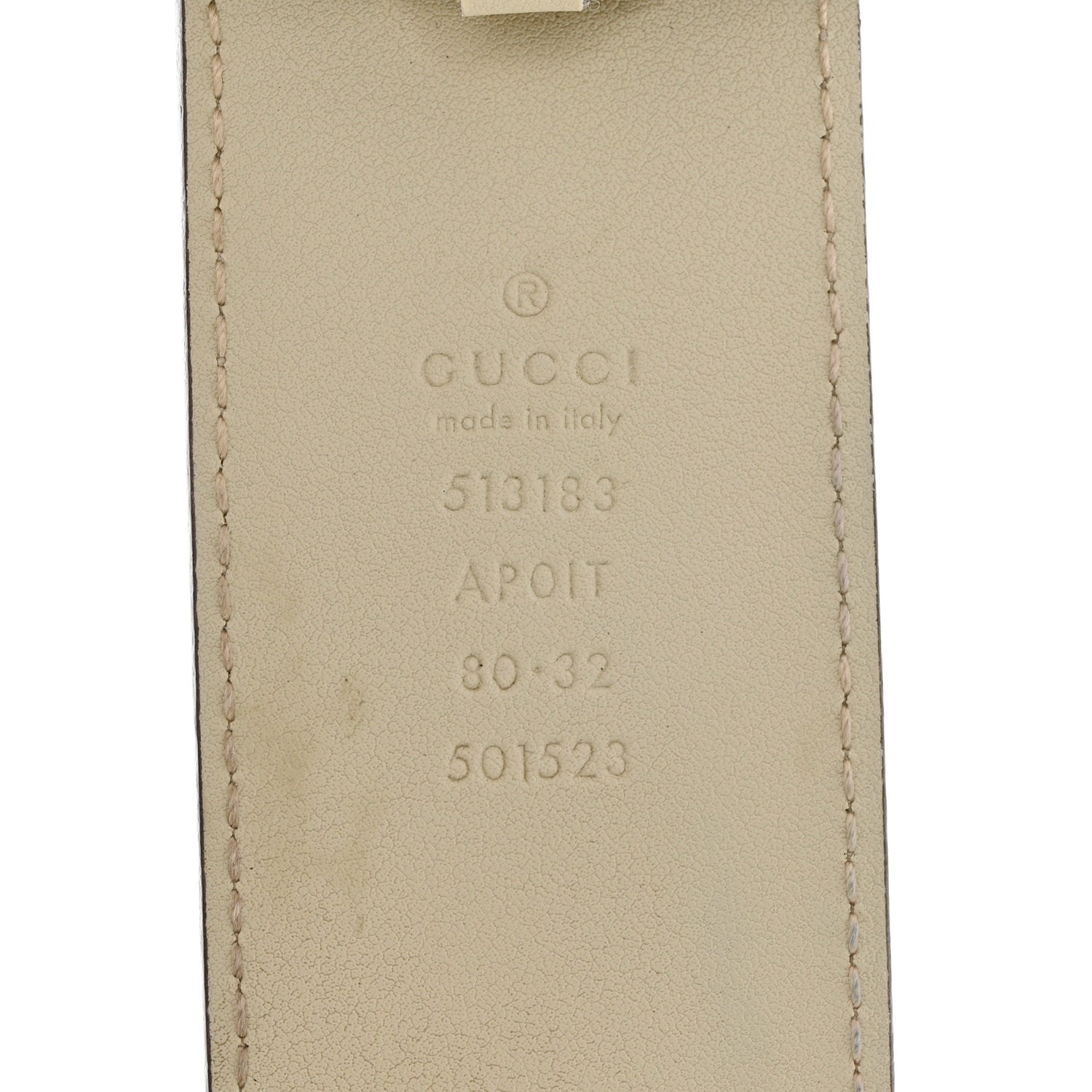 Gucci Calfskin Crystal Double G 40mm Belt 80 32 White Multicolor 3 of 3