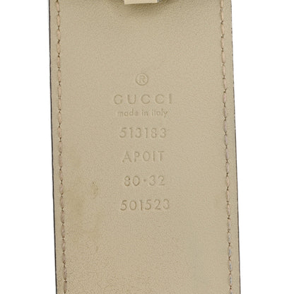 Gucci Calfskin Crystal Double G 40mm Belt 80 32 White Multicolor 3 of 3